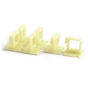 KTM Healthcare Square Shape Wire Cord Cable Clips Holder 1.2 x 1.2cm 6 PCS Beige