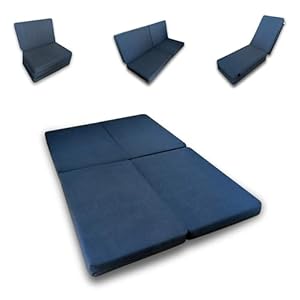 Nomad |Colchón Plegable Multifuncional-Doble 120x185cm |Cama-Sillón-Sofá-Tumbona|para Camper, colchón Viaje, colchón Coche, Invitados. Funda Antimanchas-Fácil Transporte | Materiales Alta Densidad