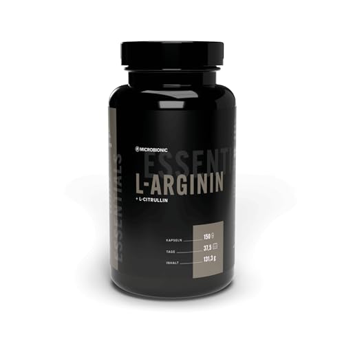 L-Arginin + L-Citrullin by MICROBIONIC | 150 Kapseln | hochdosiert: 3000 mg | vegan | laborgeprüft L-Arginin + L-Citrullin by MICROBIONIC | 150 Kapseln | hochdosiert: 3000 mg | vegan | laborgeprüft