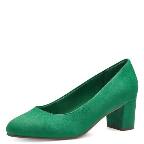 Jana Damen Pumps mit Blockabsatz Vegan, Metallisch (Green), 37 EU