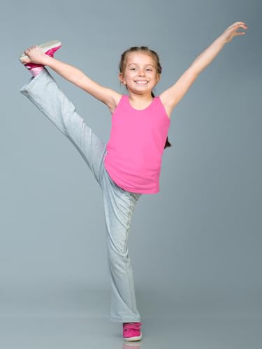 Image of SATINIOR 4 Pieces Girls Dance Tank Tops Racerback Crop Tops Sleeveless Dance Clothes for Girls Gymnastics