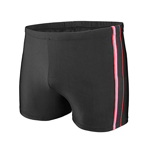 WHCREAT Bañadores de Hombre, Traje de Baño de Secado Rápido Pantalones Cortos de Natación Elásticos, Rojo, L