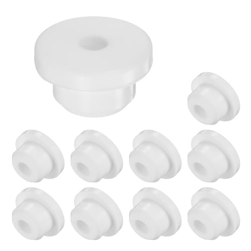 M METERXITY 10-Pack 5/8 Inch Drill Hole, 1/4 Inch ID Silicone Rubber Grommets for Wiring, Wire Cable, Hole Plugs, Automotive, Firewall, Desk, Water Pipe, Hydroponic [White]
