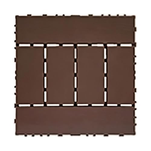 Dalles de terrasse de jardin à emboîter revêtement de sol extérieur clipsable lot marron