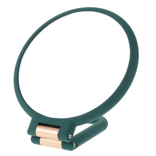 Espejo de maquillaje compacto redondo portátil 15x verde
