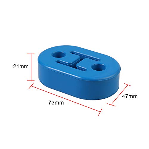 Bohaner 4PCS Universal Exhaust Rubber Mount Blue Exhaust Pipe Hanger Car Heavy Duty Exhaust Hanger Insulator Shock Absorbent 2 Holes 12mm for Most Cars Truck Van