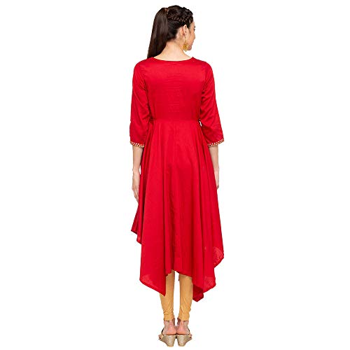 Image of Rangriti Womens Round Neck Embroidered Kurta
