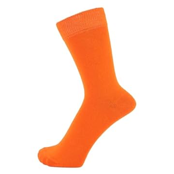 ZAKIRA Finest Combed Cotton Dress Socks in Plain Colours for Men, Women, 6-10 (UK), Orange