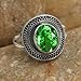 SILVERNROCK Tsavorite Lab Grown Ring Solid 925 Sterling Silver Stone Band Ring Handmade For Men Women Jewelry ERG1085AU(US-13.5)