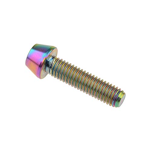 Image of Titanium Ti Bolt M5x9 16 18 20 25 30 35 40 45 50 55 60mm Tapered Head Screws Pack of 4 (M5x20mm, Ranibow)