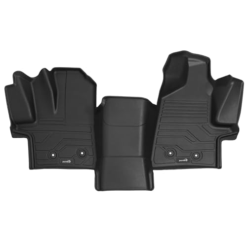 PARTZER Floor Mats for Ford Transit 2022-2025 (All Models w/Vinyl Floors), Custom Fit TPE All Weather Floor Liners, 1st Row Transit Accessories