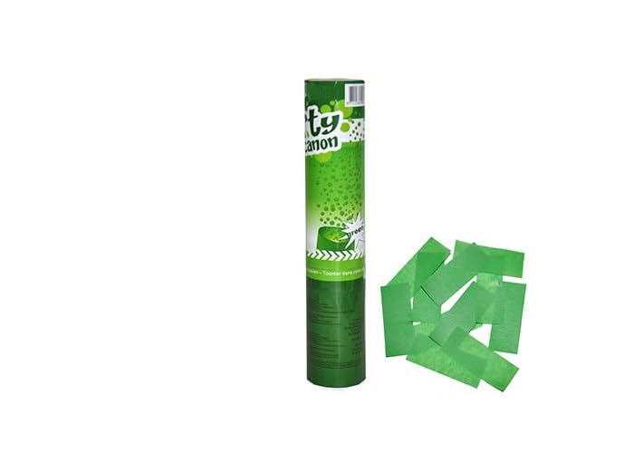 Lot de 12 - Canon à confettis Papier Vert 20cm