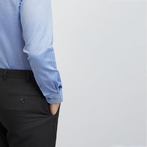 Image of Raymond Men Pure Cotton Slim Fit Structure Pattern Semi Cut Away Collar Formal Shirt
