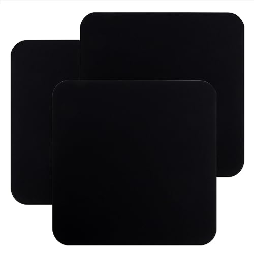 Mini Skater 3pcs Bar Coasters 10x10x0.2CM Square Silicone Coasters for Drinks Beverage Coffee Table Tea Coaster (Black)