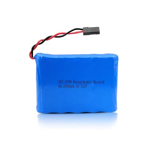 KBT 6V 2000mAh NIMH Rechargeable RC Battery, AA 5S1P High Capacity Side by Side Battery Pack with...