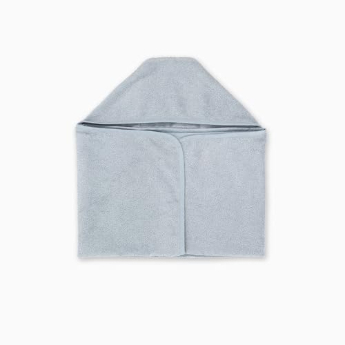 Image of MORI Kids Hooded Bath Towel in Blue - Boys and Girls Bathing Cape - Super Soft Micro Cotton - Suitable for 1-3 Years - One Size