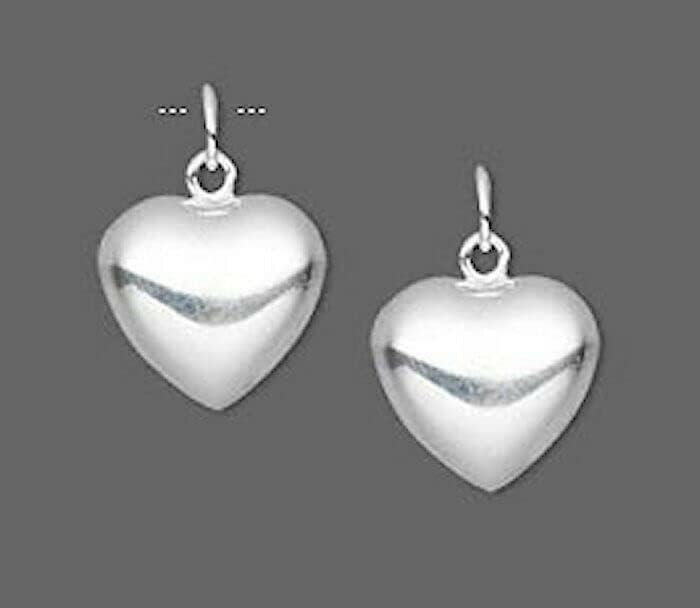 Dije de abalorios Joyería para hacer bricolaje Pulsera de plata de ley 3D hinchada de 0.512 x 0.472in Dijes de corazón de doble cara