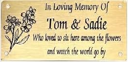 MEMORIAL BENCH PLAQUE SIGN PERSONALISED SOLID BRASS ENGRAVED GRAVE SIGN 4"X2" WITH ANY WORDING