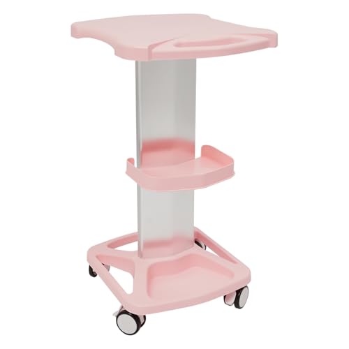 3-Tier Rolling Beauty Trolley, Mobile Lab Cart with 360° Swivel Wheels, Aluminum Alloy and ABS Construction, for Salon, Spa & Esthetician Use, Load Capacity 33 lbs