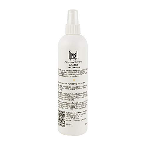 FINAL NET, Hairspray, Extra Hold, Non-Aerosol, 8 oz., (6 Pack)