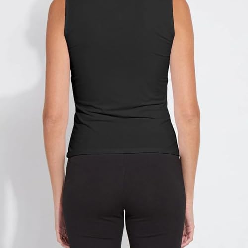 Lysse Essential V-Neck Shell Tank Top - Black - L4