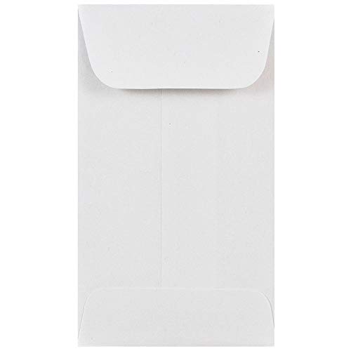 JAM PAPER #3 Coin Business Commercial Envelopes - 2 1/2 x 4 1/4 - White - 50/Pack