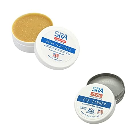 SRA Soldering Products Rosin Paste Flux #135 with a Soldering Iron Tip Tinner Cover