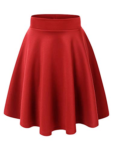 Made By Johnny Women's Basic Versatile Stretchy Flared Casual Mini Skater Skirt XS-3XL Plus Size