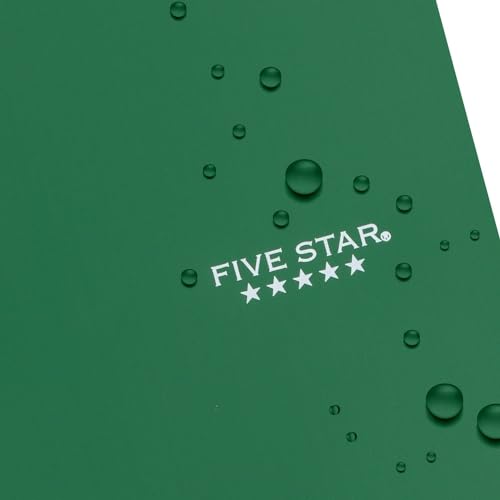 Image of Five Star Spiral Notebook + Study App, 5 Subject, College Ruled Paper, 8-1 /2 inch x 11 inch, 200 Sheets, Fights Ink Bleed, Water Resistant Cover, Forest Green (72079) (Pack of 6)