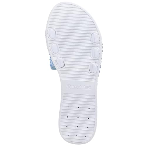 Image of Juicy Couture Women's Slide Sandals - Glitter Bling Open Toe Sparkle Flats - Dressy Summer Casual Footwear