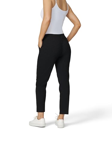 Cable & Gauge Women's Knit Pants - Elastic Waist, Ankle-Length Slim Fit, Pull-On Casual Wear, Geo Dobby Print3