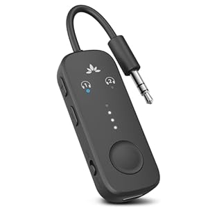 Avantree Relay – Premium Airplane Bluetooth Adapter with Advanced Qualcomm Chipset, 2 Headphones Support, 25hrs Play Time, aptX Adaptive & HD Audio Transmitter for Airpods, Bose & Travel Flight