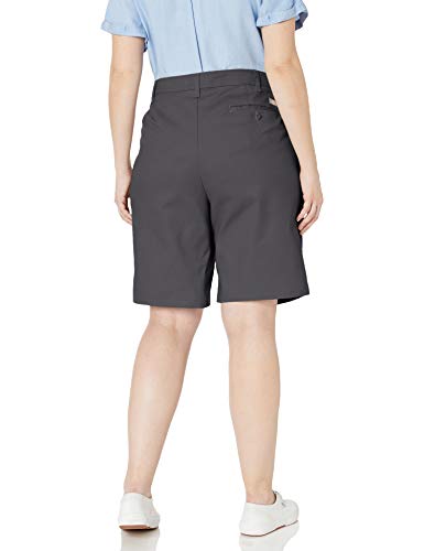 Dickies Women's Size Relaxed Fit 9 Inch Flat Front Short Plus, Charcoal, 24W #TOP1