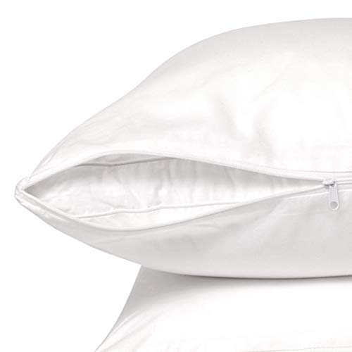 Micropuff Zippered Pillow Protectors Standard - Soft Brushed Microfiber Pillow Covers, Noiseless And Only Quality Fabrics Used Pillowcases With Zipper (2 Pack, Standard 20X26) #TOP7