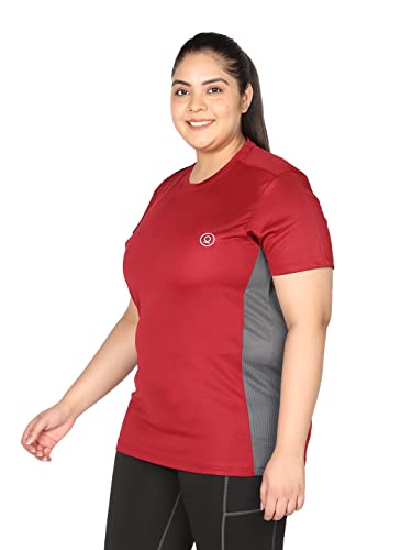 Image of CHKOKKO Women's Polyester Round Neck Regular Fit Gym Sports T-Shirt
