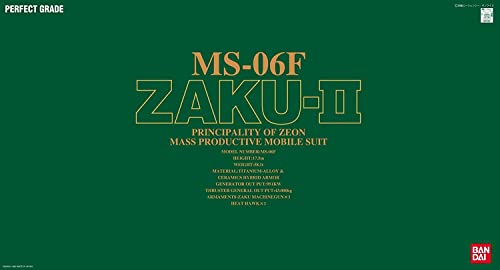Bandai Hobby Mobile Suit Gundam MS-06F Zaku II Green PG miniatura 5