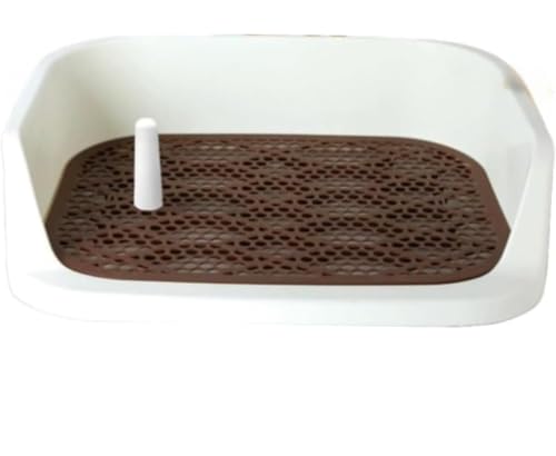 WOLKKAM フェンス ペット 犬用トイレ うんち 小便器 ペットグリッド 犬用トイレ トイレ (ブラウン)