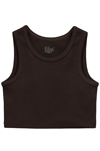 Lilax Girls Crop Top Ribbed Knit Sleeveless 2 Pack Basic Cropped Tank4