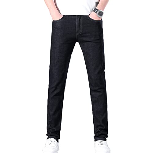 Men's Classic Vintage Slim Fit Jean Casual Skinny Straight Leg Denim Pants Lightweight Regular Fit Jean Trousers