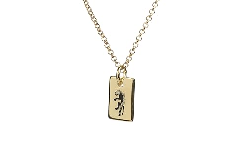 Collier jaguar gravé pendentif rectangle unisexe pour homme femme