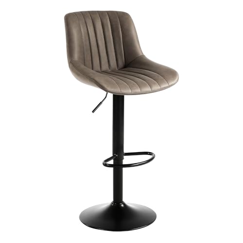 Youhauchair Barhocker, Drehbare Barhocker mit Lehne, Höhenverstellbar aus PU-Leder, Moderner...