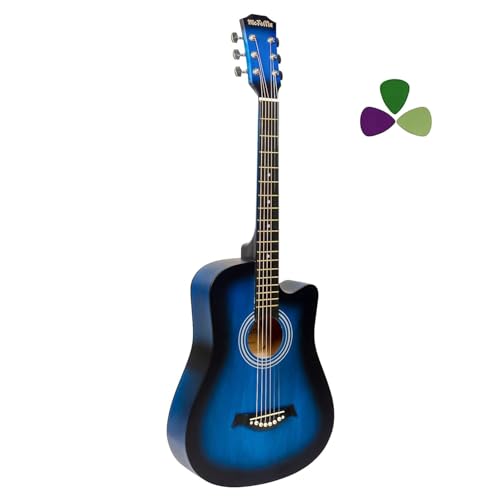 medellin 38 inch blue acoustic guitar product info and reviews
