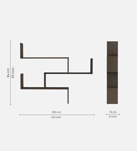 Image of WRAN Multipurpose Modular Wall Racks /Shelves /Organiser /Decor Particle Board Wall Shelf (Number of Shelves - 5, Brown)