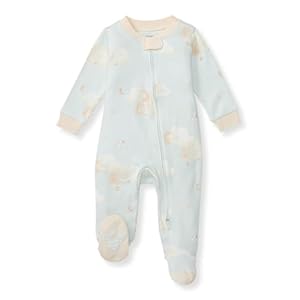 Burt’s Bees Baby Boys Sleep and Play PJs, 100% Organic Cotton One-Piece Zip Front Romper Jumpsuit Pajamas