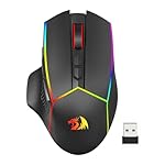 Redragon Wireless Gaming Mouse, Tri-Mode 2.4G/USB-C/Bluetooth Ergonomic Mouse Gaming, 8000 DPI, RGB Backlit Programmable Wireless Mouse, Rechargeable, 250 Hrs for Laptop PC Mac, M814