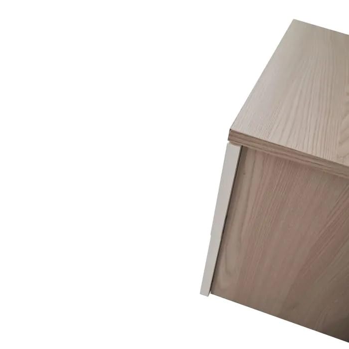 Bissolo Casa Coppia Comodini Alice con 2 Cassetti, Olmo Perla e Bianco Larice, 47.5x37x40 cm, Set da 2 Pezzi