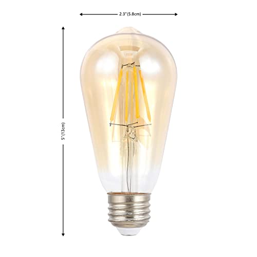 JONATHAN Y 5" Vintage 4W LED Edison Bulbs, Non-Dimmable E26 Base Light Bulbs, 2700K Warm White Amber Tinted Glass, 350 Lumens, ETL Listed, Pack of 4 BLB-ST58A-SET4 by JONATHAN Y - Used condition - Image 5