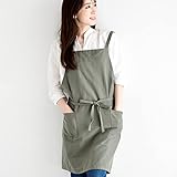 レップ(Rep) エプロン 北欧 ポケット2個付き カフェエプロン 大人用 着丈73cm (アビチュアル ソル) カーキ 1313 KHAKI プレゼント