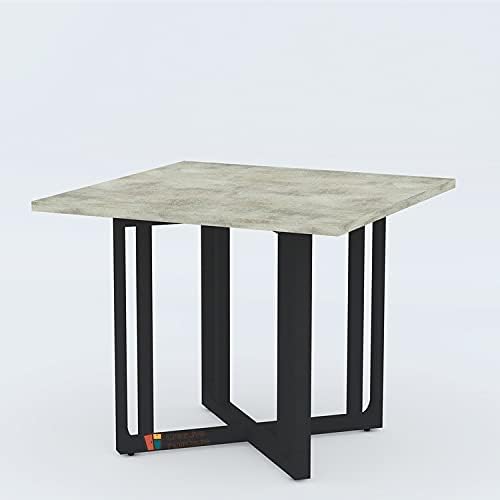 Creative FurnitureWooden Nova Design Series Home Office Small Meeting Table Asthetically Intricate in Charcoal Grey Laminate Finish(L 900mm x D 900mm x H 760mm)