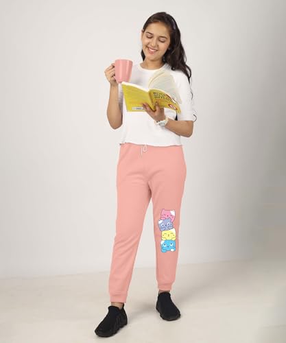 Image of KYDA Kids Girls Loose Mid Rise Cottonblend Printed Track Pants (Pack of 1)
